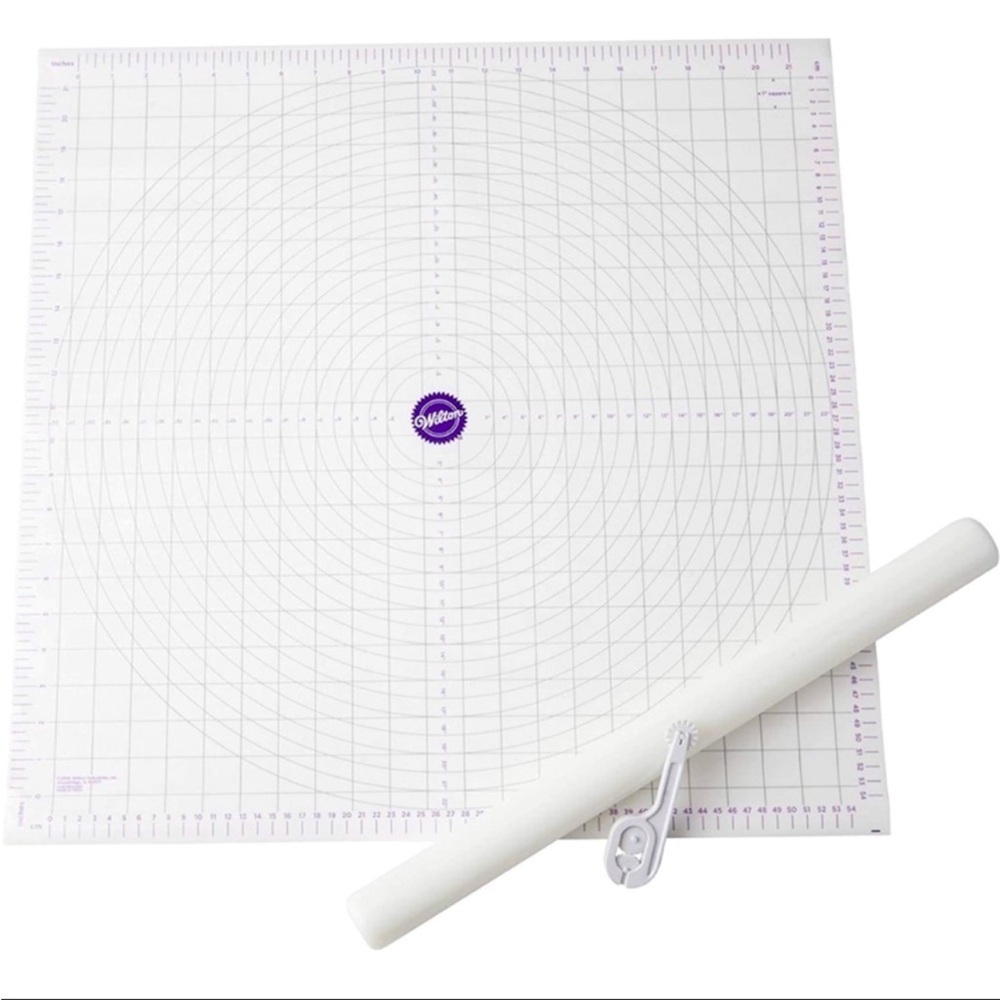 3Pc. Wilton Rolling Pin, Cutter, and Mat Fondant Tool Set NEW